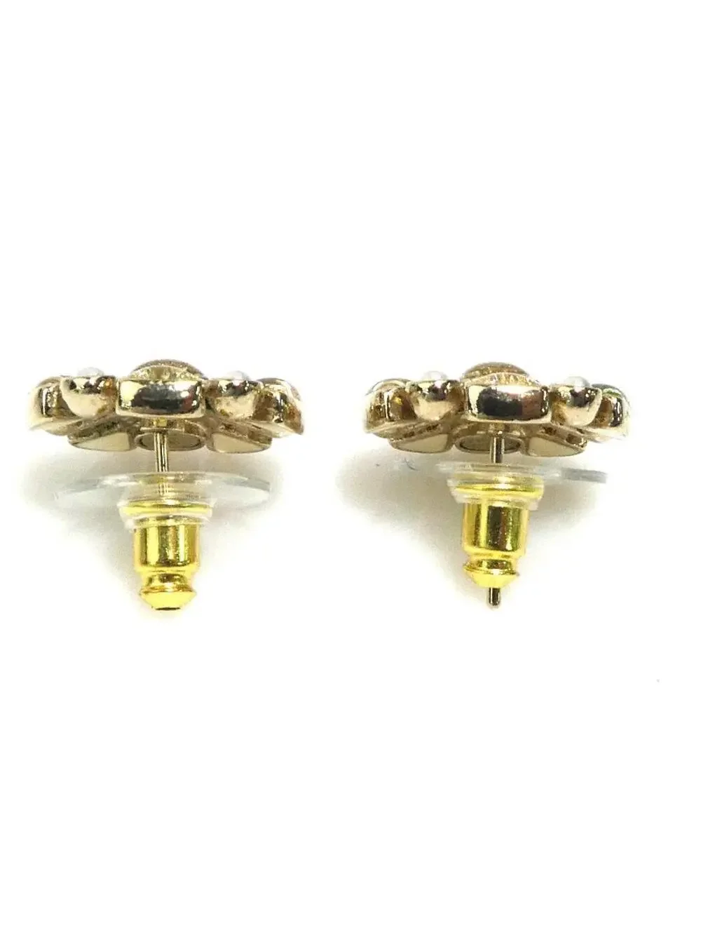 Auth Chanel Cc Logo Pierce Earrings #302781C42B